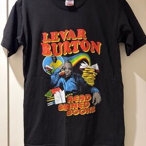 Levar Burton Read Banned Books Tee Adult size small vintage Reading Rainbow